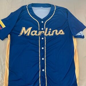 Blue and Yellow Marlins Jersey